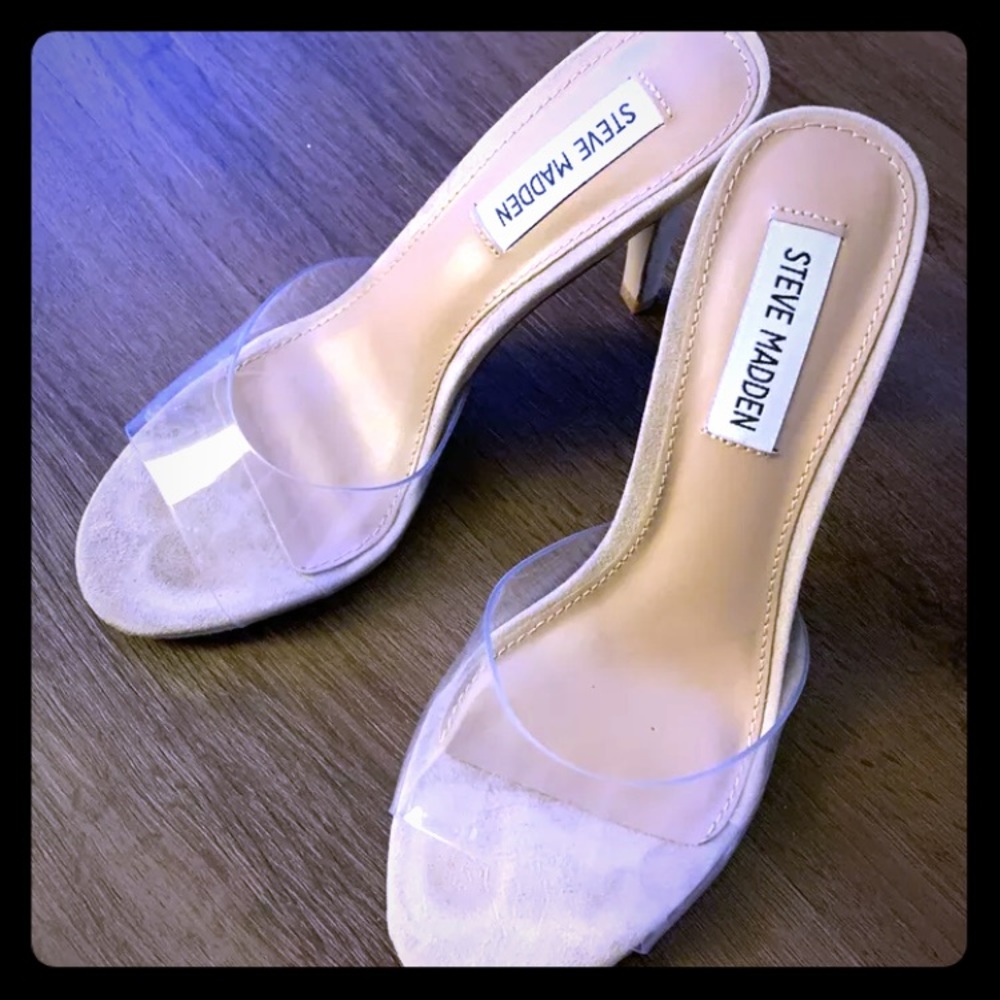 Steve Madden Women's Erin Pump, Clear, Size 5.5